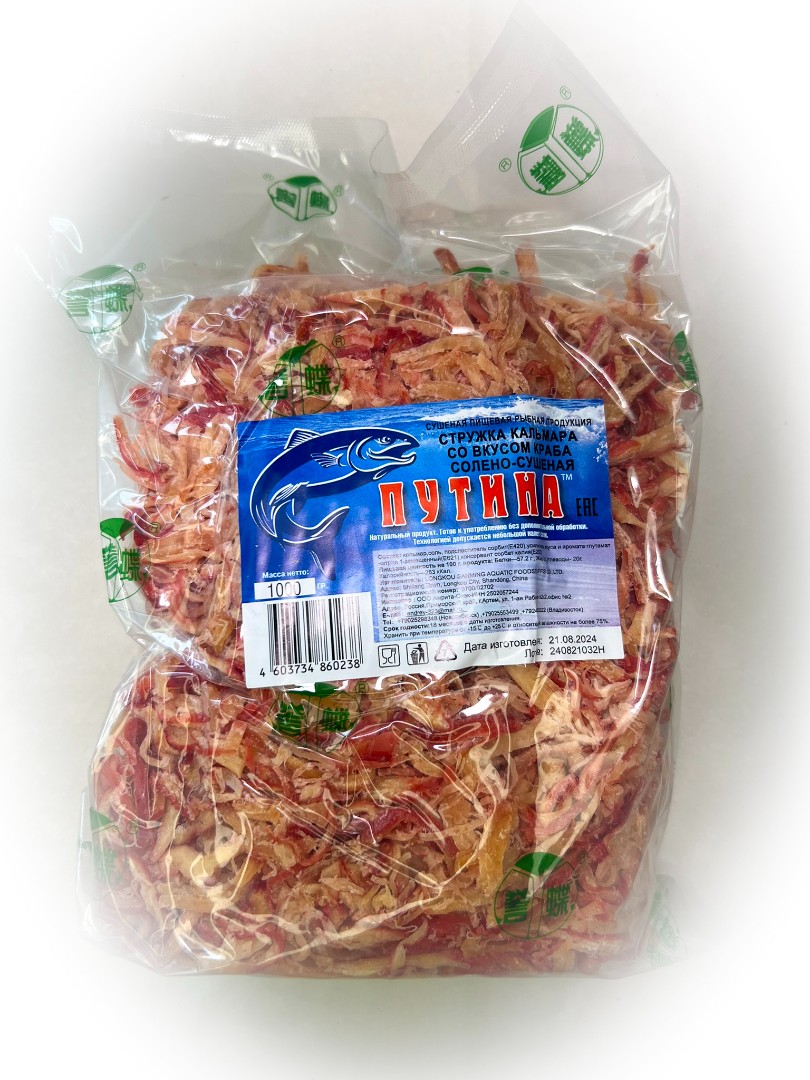 Кальмар стружка со вкусом краба "Розовая" (ПУТИНА) в Салавате